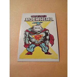 1983 General Mills Zero Hero Trading Card Sticker Vintage #63 Caped Rock Head